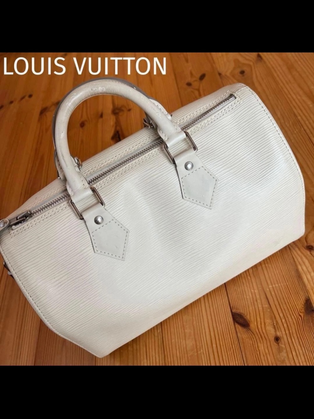 Louis Vuitton White Epi Leather Satchel